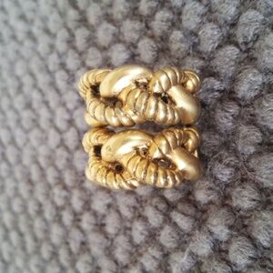 Gold Tone Braid Clip Hoop Earrings